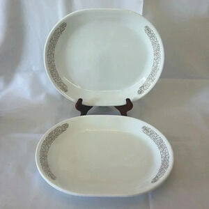 Vintage Corelle WOODLAND BROWN Serving Platters 12” Set of 3